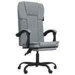 Chaise fauteuil siège pivotante de inclinable de bureau informatique étude clair tissu gris 02_0024237