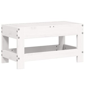 vidaXL Repose-pied de jardin blanc 62x30x32 cm bois de pin massif