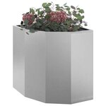 vidaXL Jardinière d'Angle Argent 45 x 45 x 50 cm Acier inoxydable