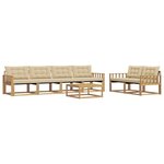 vidaXL Ensemble de canapés d'extérieur 7 pc Blanc et Beige