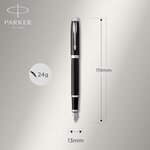 Stylo Plume IM Corps Laqué Noir Pointe Moyenne Attribut Chrome PARKER