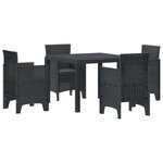 vidaXL Ensemble de jardin 5 pièces avec coussins Anthracite en Rotin Polypropylène