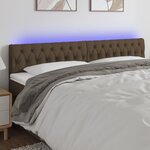 vidaXL Tête de lit à LED Marron foncé 200x7x78/88 cm Tissu