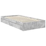 vidaXL Lit de Rangement Gris béton 100 x 200 cm Bois d'ingénierie