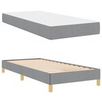 vidaXL Lit à ressorts avec matelas Gris clair 80 x 200 cm tissu