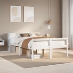 vidaXL Lit bibliothèque sans matelas blanc 150x200 cm bois pin massif