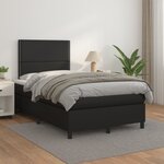 vidaXL Sommier à lattes de lit avec matelas noir 120x190 cm similicuir