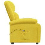 vidaXL Fauteuil inclinable électrique Jaune Tissu
