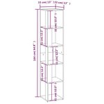 vidaXL Armoire d'angle Noir 33x33x164 5 cm Bois d'ingénierie