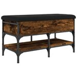 vidaXL Banc à chaussures chêne fumé 82x42x45 cm bois d'ingénierie