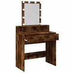 vidaXL Coiffeuse avec LED chêne fumé 80x41x144 5 cm