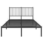vidaXL Cadre de lit métal sans matelas avec tête de lit noir 120x190cm