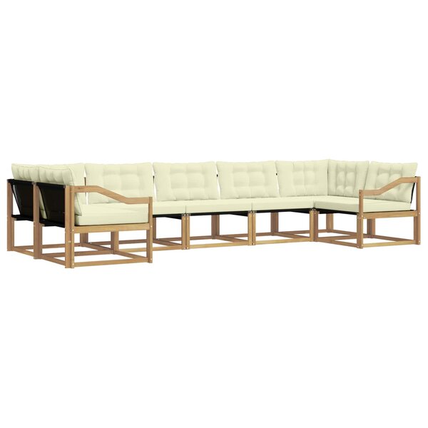 vidaXL Ensemble de canapés d'extérieur 7 pc Blanc et crème
