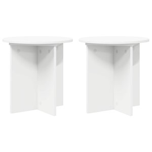 vidaXL Support de Plante 2 pièces Blanc Ø40 x 40 cm Bois d'ingénierie