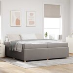 vidaXL Cadre de lit avec matelas avec matelas Taupe 200 x 200 cm tissu