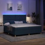 vidaXL Lit à ressorts avec matelas Bleu 200 x 200 cm tissu