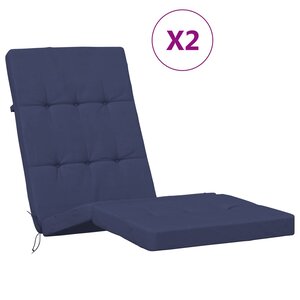 vidaXL Coussin d'extérieur 2 Pièces Bleu marine 180 x 55 x 7 cm Tissu