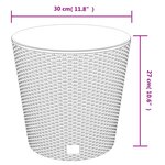 vidaXL Jardinière et intérieur amovible anthracite 15 /15 3 L rotin PP