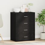 vidaXL Buffet avec tiroir Chêne Noir 60 x 39 x 80 cm Bois d'ingénierie