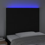 vidaXL Tête de lit à LED Noir 90x5x118/128 cm Tissu