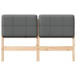 vidaXL Tête de lit capitonnée Marron et gris clair 150 cm Pin massif