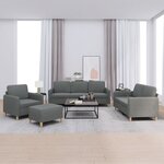 vidaXL Ensemble de canapés 4 Pièces avec coussins Gris foncé Tissu