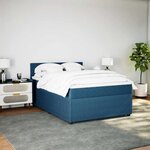 vidaXL Sommier à lattes de lit et matelas bleu 160x200 cm velours