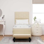 vidaXL Lit à ressorts avec matelas Crème 80 x 200 cm tissu