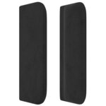 vidaXL Tête de lit avec oreilles Noir 203x16x78/88 cm Velours