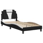 vidaXL Cadre de lit Viana avec LED sans matelas noir et blanc 90x200 cm