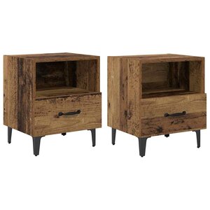vidaXL Cabinet de chevet 2 Pièces Bois ancien 40 x 35 x 47.5 cm