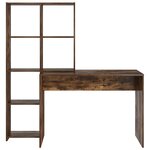 vidaXL Bureau Chêne fumé 138.5 x 55 x 143 cm Bois d'ingénierie