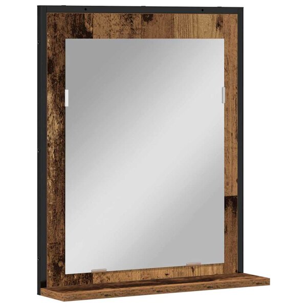 vidaXL Miroir de salle de bain avec miroir Bois ancien 50 x 12 x 60 cm