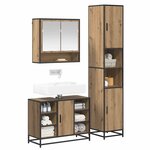 vidaXL Ensemble de mobilier de salle de bain 3 Pièces Chêne artisanal