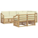 vidaXL Ensemble de canapés d'extérieur 7 pc Blanc et crème Polyester