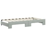 vidaXL Lit de jour avec gigogne et matelas gris clair 90x190cm velours