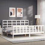 vidaXL Cadre de lit sans matelas blanc 200x200 cm bois massif de pin