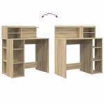 vidaXL Bureau avec rangement Chêne sonoma 90 x 48 x 101 5 cm