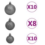 vidaXL Sapin de Noël artificiel Nordmann avec LED et boules Vert 240cm