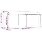 vidaXL Pavillon 6 x 3 x 2 55 m Vert Acier enduit de poudre et tissu