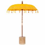 vidaXL Parasol balinais 260 Jaune 180-190 cm Coton et bois massif