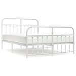 vidaXL Cadre de lit métal sans matelas et pied de lit blanc 140x190 cm