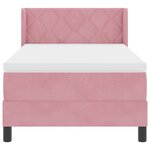 vidaXL Lit à ressort avec matelas Rose 90x200 cm Velours