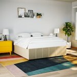 vidaXL Cadre de lit sans matelas crème 200x200 cm tissu