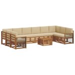 vidaXL Ensemble de canapés d'extérieur 11 pc Naturel et Beige