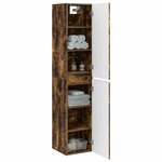 vidaXL Cabinet de Salle de Bain Mural Chêne fumé 33 x 34 5 x 160 cm
