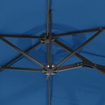 vidaXL Parasol de jardin à double tête bleu azuré 316x145 cm