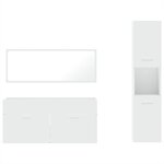vidaXL Ensemble de meubles salle de bain 3 Pièces blanc bois d'ingénierie