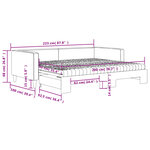 vidaXL Lit de jour avec gigogne et matelas taupe 90x200 cm tissu