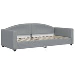 vidaXL Lit de jour avec gigogne et matelas gris clair 90x200 cm tissu